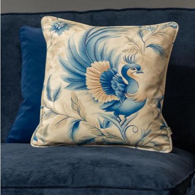 Cushion F&H Velvet Exotic Bird Blue