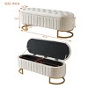 Modern Button-Tufted Velvet Storage Ottoman Bench with Metal Legs and Hidden Compartment for Living Room -3irtyhousy - 4 of 4