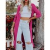 Coolmee Women's Knitted Cardigan Open Front Solid   Sweater Maxi Long Cardigan - 2 of 4