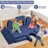 Kids Couch for Building Fort Toy,22pcs DIY Toddler Sofa,Velvet Toddler Futon Sofa Bed for Playroom, Bedroom,Grey - 4 of 4