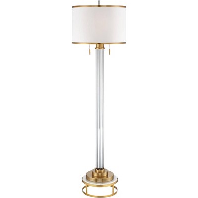 Possini Euro Design Possini Euro Cadence Crystal and Satin Brass Floor Lamp with Riser