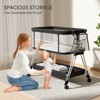 Fodoss Baby Bassinet Bedside Sleeper with Wheels & Storage Tray, Portable Crib for Newborns - 2 of 4