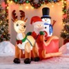 SEVOBAL Inflatable Christmas Decor Outdoor Decorations, Reindeer and Snowman for Holiday Yard Christmas Decor, Brown , 78.75"*31.5"*50.5" - 3 of 4