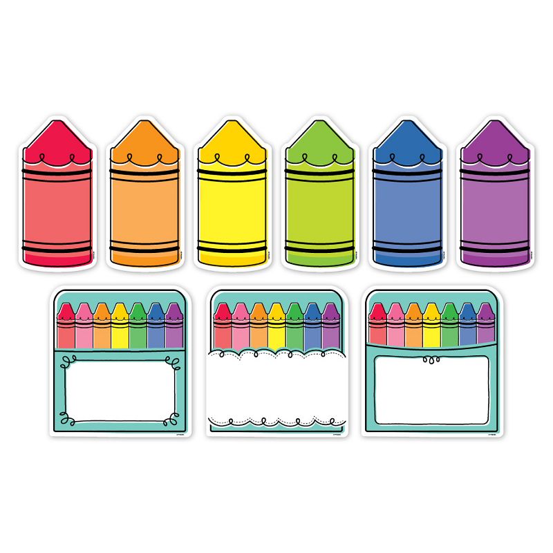 Creative Teaching Press® Core Decor Doodle Crayons 6" Designer Cut-Outs, 54 Per Pack, 3 Packs, 2 of 6