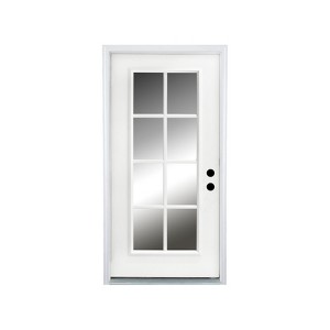 Lirago 8-Lite Clear Glass Fiberglass Front Doors - 36 in. x 80 in. Left-Hand Inswing with 4-9/16" White Primed Knock-Down Jamb - 1 of 4