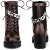 Allegra K Women's Platform Chain Chunky Heel Combat Boots - 2 of 4