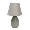 9.45" Petite Ceramic Oblong Bedside Table Desk Lamp with Matching Tapered Drum Shade - Creekwood Home - 3 of 4