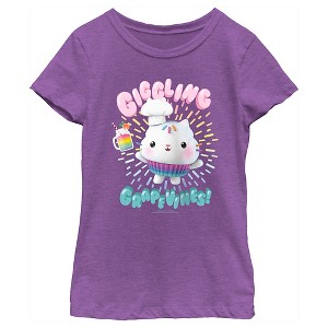 Girl's Gabby's Dollhouse Cakey Cat Giggling Grapevines! T-Shirt - 1 of 4