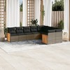 vidaXL 9 Piece Patio Sofa Set with Cushions Gray Poly Rattan - Without Table - 2 of 4
