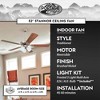 Portage Bay Stannor 52 Inch Indoor Ceiling Fan with Lieght Fixture, 3 Bulbs, and Quiet Reversible Motor for Medium Rooms, 50256, Brushed Nickel - 2 of 4