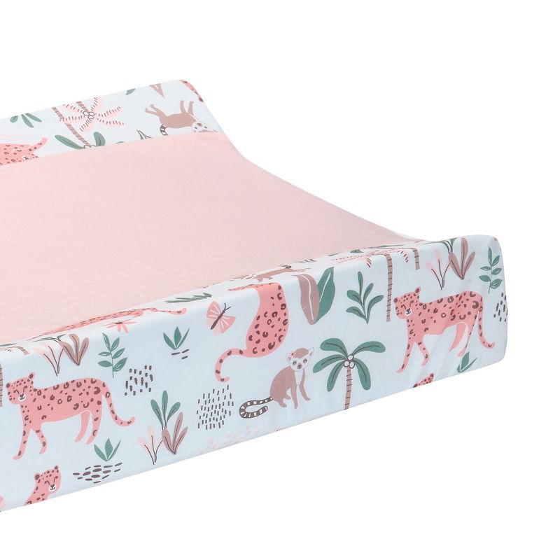Lambs & Ivy Enchanted Safari Animals Pink/White Jungle Changing Pad Cover, 2 of 6