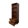 TOAOTBNBO 4 Open Stroage Bookshelves, Modern Standing Bookcase with 2 Drawers Tall Narrow Display Book Shelf for Study Room, Dark Brown - 2 of 4