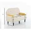 Modern Corduroy Loveseat with 2 Pillows, Recliner Lounge Chair, Compact Sleeper Sofa Bed for Small Apartment or Living Room – The Pop Home - 4 of 4