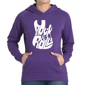 LA Pop Art Rock And Roll Guitar - Women's Word Art Hooded Sweatshirt - 1 of 4