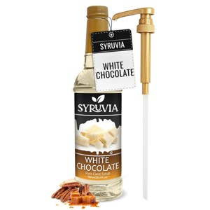 Syruvia White Chocolate Syrup, Coffee Syrup for Drinks & Desserts, 25.4 ...