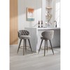 20.9" Velvet Counter Height Bar Stools Set of 2 with Solid Wood Legs and 360¡ã Swivel for Kitchen, Dining, or Bar - 4 of 4