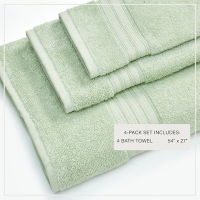 Seagreen Cotton Quick-Dry 4-Pack Bath Towel Set