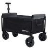 CAVINAS All-in-One Expandable Folding Wagon Cart with Bench Seat, Storage Compartment & Included Dog Tether, All Terrain Beach Wagons - 3 of 4