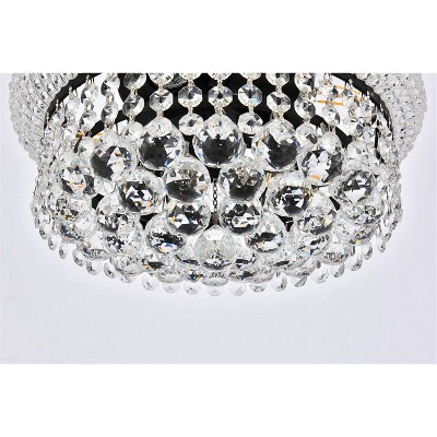 Primo 12-Inch Black and Crystal Flush Mount Light Fixture