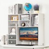 VEVOR Desktop Bookshelf, 3-Tier Desktop Storage Organizer, 37" x 10" x 31.1" Office Storage Rack Wood Display Shelf, Desktop Bookshelf Hutch, White - 2 of 4