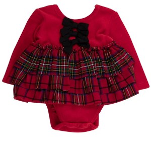 RuffleButts Baby Girls Velour & Tulle Long Sleeve Twirl Romper - 1 of 2