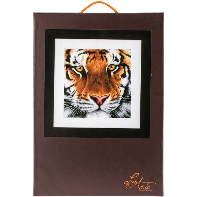 LanArte Counted Cross Stitch Kit 13.75"X13.5"-Tiger On Aida (14 Count)