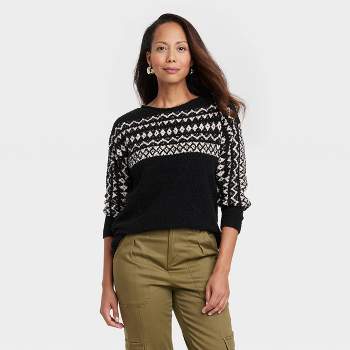 Women's Holiday Pullover Sweater - Knox Rose™ Black S : Target