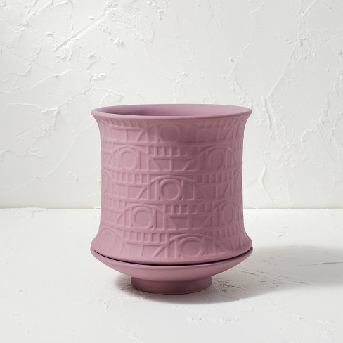 Ceramic Embossed Pattern Planter Matte Purple - Opalhouse™ designed with Jungalow™ - image 1 of 3