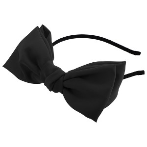 Unique Bargains Women's Fashion Satin Bow Knot Headband 0.31 Inch Wide 1 Pc - 1 of 4