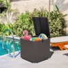 Tangkula 72 Gallon Deck Box Outdoor Mix Brown Wicker Storage Box with Waterproof Zippered Liner and Safe Pneumatic Rod - 4 of 4