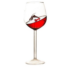 5 Star Super Deals Dolphin Wine Glass  - Italian Red Wine Glass with 3D Dolphin Inside - Creative Goblet Crystal Clear Glass High-end Glass Flute - 1 of 4