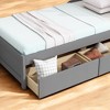 Mshliw Twin Platform Bed with USB Ports and Power Outlets, L-Shaped Bookcase Headboard, Storage Drawers, Wood Bed Frame with Charging Station - 4 of 4