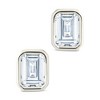 SHINE by Sterling Forever Sterling Silver Emerald Cut Bezel Set Stud Earrings - 3 of 4
