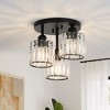 DAKAFUL Clear Crystal Semi Flush Mount Ceiling Light - 3-Light Fixture For Kitchen, Foyer, Hallway, Bedroom, And Bathroom - 2 of 4