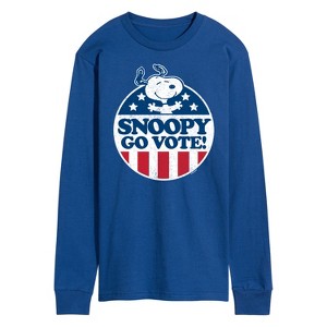 Men's - Peanuts - Snoopy Go Vote Long Sleeve Graphic T-Shirt - 1 of 4