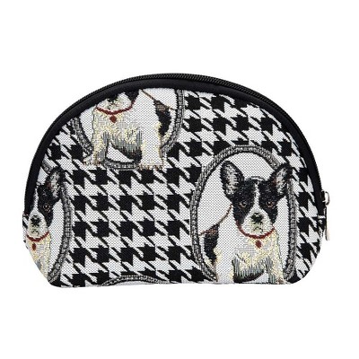Signare USA French Bulldog Black and White Cosmetic Make Up Bag