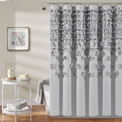 Lucia Shower Curtain Light Gray - Lush Décor