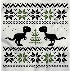 Ugly Christmas T-Rex Dinosaur Party Hoodie Sweatshirt Women Men Brisco Brands - 1 of 4