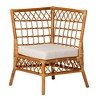 bali & pari 4pc Aina Rattan Dining Nook Set White/Light Honey/Oak Brown: Upholstered Corner Sectional, Rubberwood Frame - 4 of 4