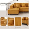 U-Shaped Sectional Sofa Upholstered Sofa Couch with Ligh t & 6 Pillows - ModernLuxe - 4 of 4
