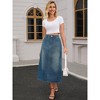 INSPIRE CHIC Women's Denim Stretch High Waisted Split Back Pockets Casual Pencil Midi Skirts - 3 of 4
