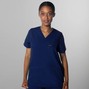 Members Only Siena V-Neck Scrub Top for Women With Double Chest And Waist Pockets - 1 of 4
