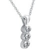 Pompeii3 1/2ct Bezel 3 Stone Diamond Pendant 14K White Gold - 2 of 3
