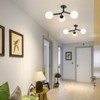 LLHZSY 3-Light Dimmable Semi Flush Mount Ceiling Light with Globe Opal Glass Shade -23 3/5" Wide, Black - 4 of 4