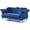 TiramisuBest Stylish Navy Blue Loveseat, Modern Upholstered Sofa Perfect for Contemporary Homes - 2 of 4