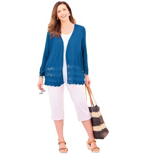 Catherines Pointelle Chevron Cardigan - 1 of 4