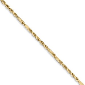 Black Bow Jewelry 1.8mm, 14k Yellow Gold, Diamond Cut, Milano Rope Chain Necklace - 1 of 4