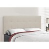 Monarch Specialties Bed Full Size Platform Bedroom Frame Upholstered Linen Look Wood Legs Beige Black Transitional - 3 of 4