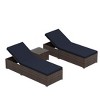 WestinTrends 3-Piece Outdoor Wicker Chaise Lounge Set with Side Table - 3 of 3