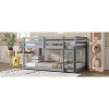 Okak Twin Over Twin Bunk Bed with Ladder & Safety Guardrail Solid Rubber Wooden Loft Bed with Strengthened Slats for Kids Easy Assemble, Gray - 4 of 4